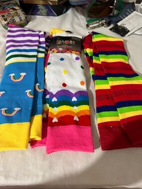 Kids Rainbow Knee High Socks - Multicolor bundle